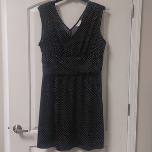 Tessuto Black White Polka Dot Sleeveless Pull Over Dress Sz 3X 22W-24W
